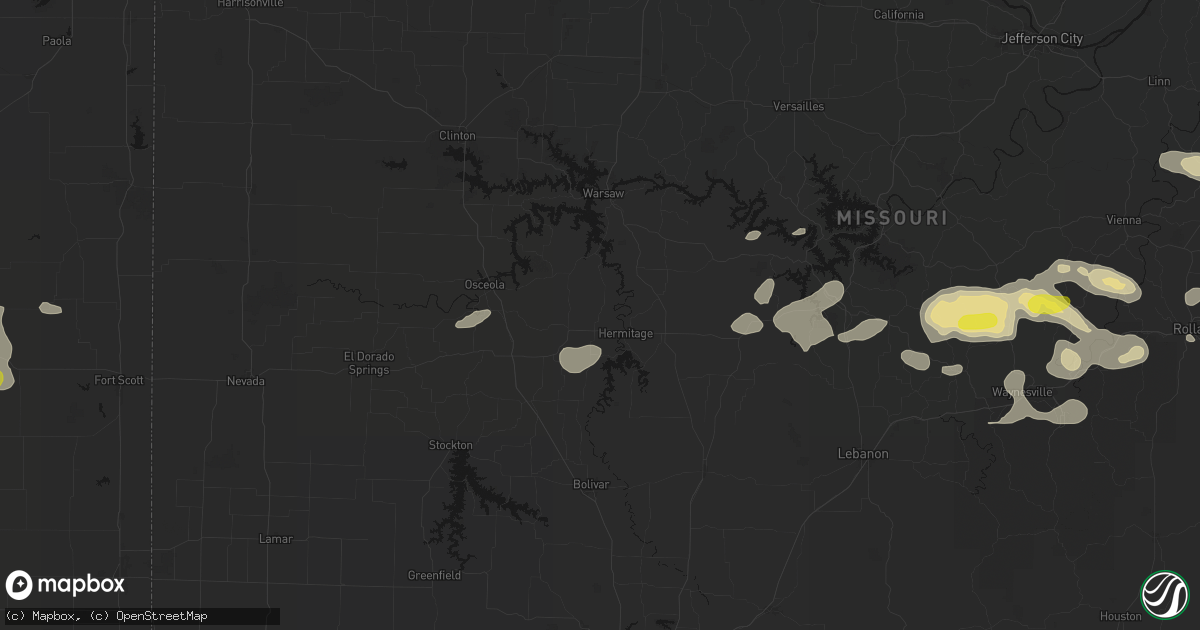 Hail map in Wheatland, MO on May 31, 2026