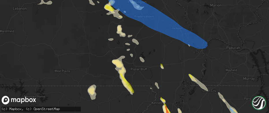 Hail map in Williamsville, MO on May 31, 2026