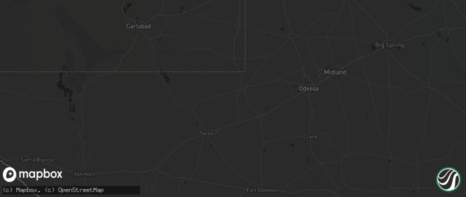 Hail map in Wink, TX on May 31, 2026