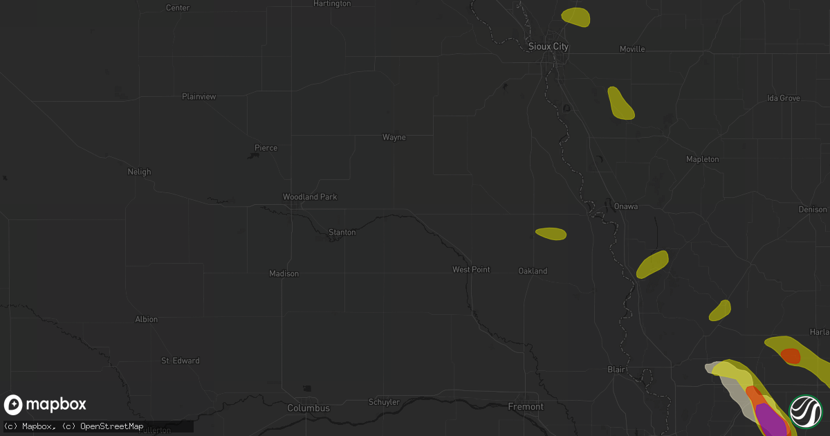 Hail map in Wisner, NE on May 31, 2026