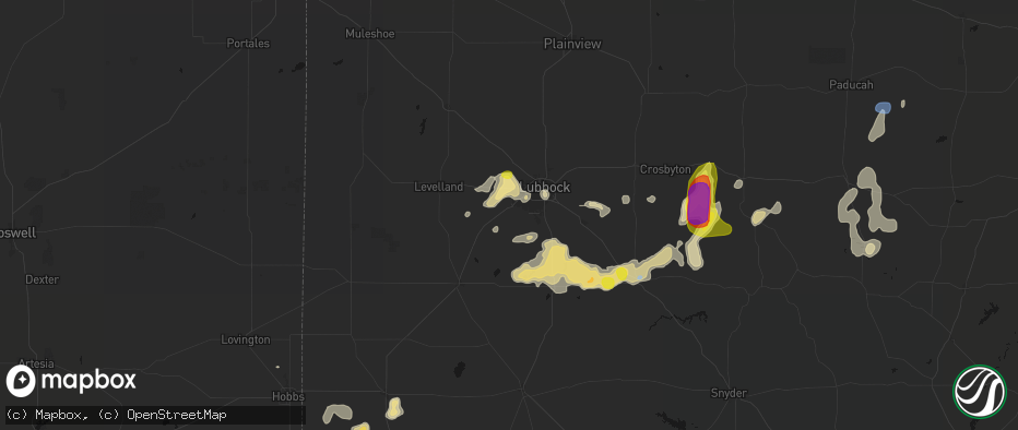 Hail map in Wolfforth, TX on May 31, 2026