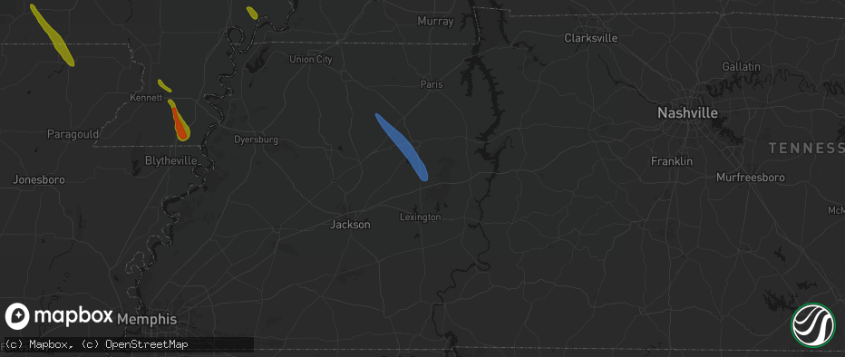Hail map in Yuma, TN on May 31, 2026