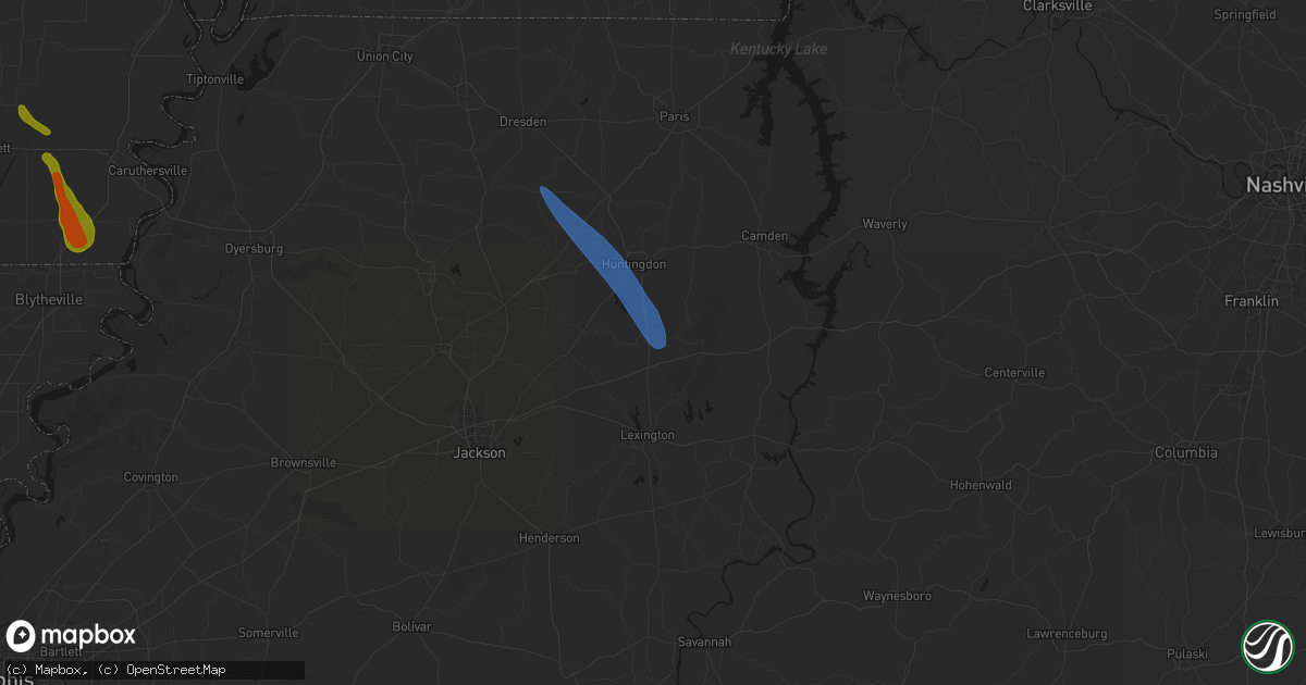 Hail map in Yuma, TN on May 31, 2026