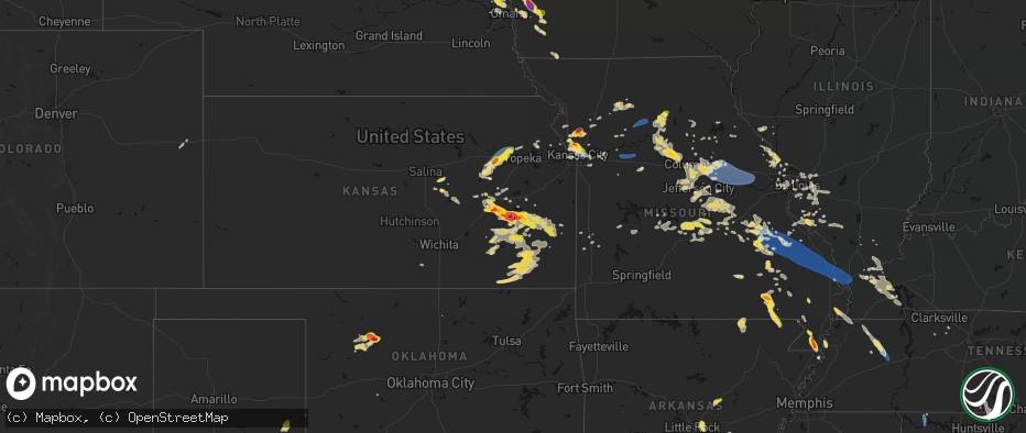 Hail map on May 31, 2026