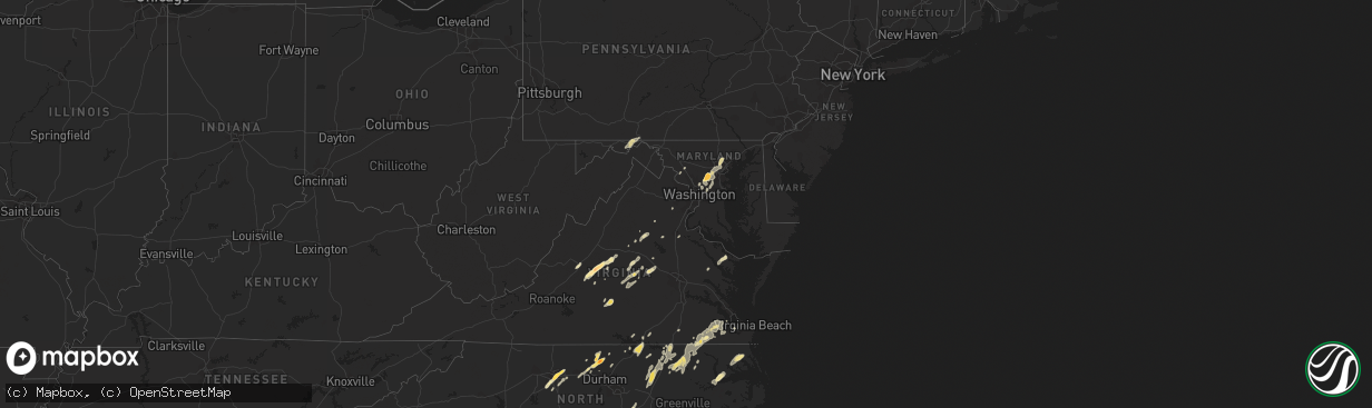 Hail map in Maryland on June 1, 2012