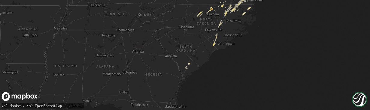 Hail map in South Carolina on June 1, 2012