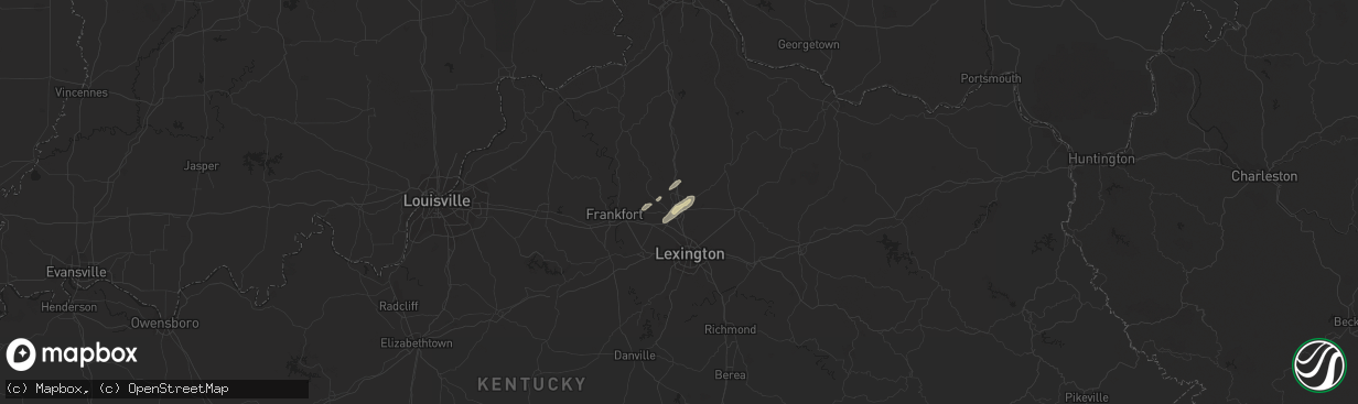 Hail map in Georgetown, KY on June 1, 2013