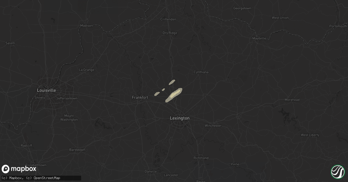 Hail map in Georgetown, KY on June 1, 2013