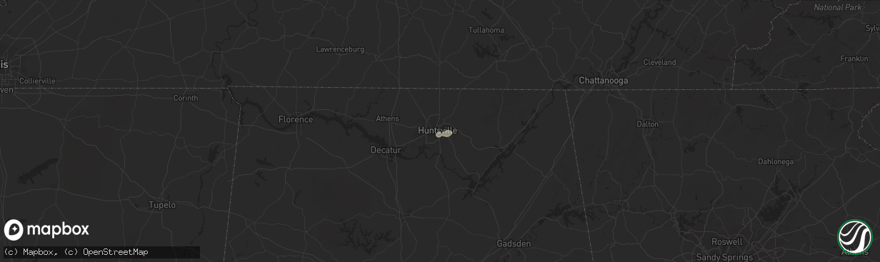 Hail map in Huntsville, AL on June 1, 2013