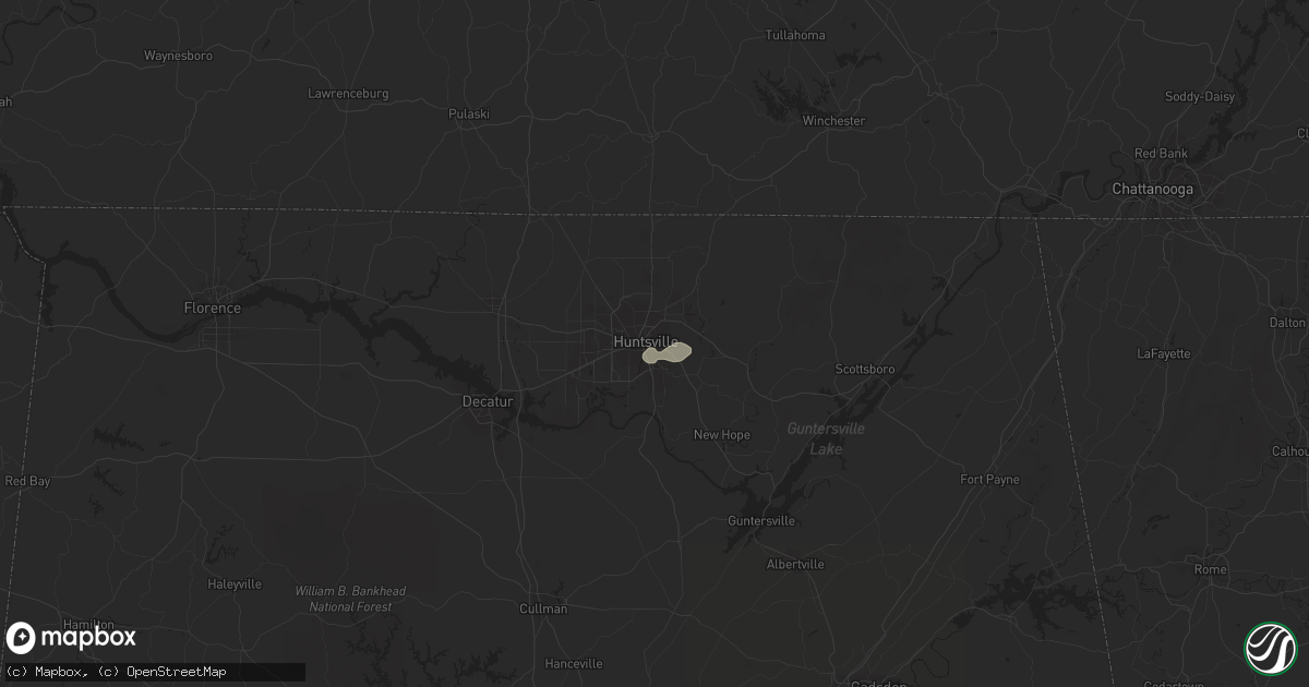 Hail map in Huntsville, AL on June 1, 2013