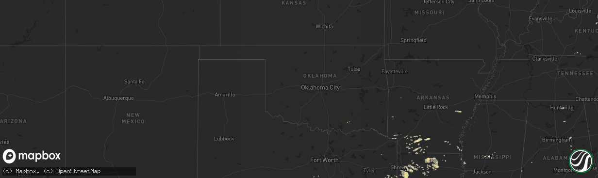 Hail map in Oklahoma on June 1, 2013