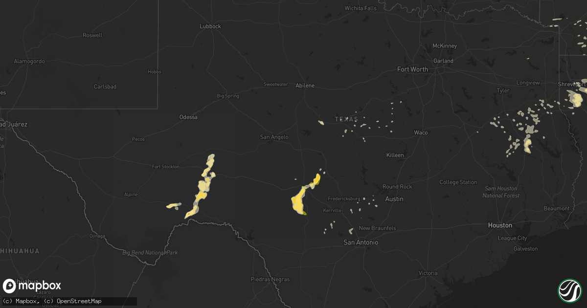 Hail map in Texas on June 1, 2013