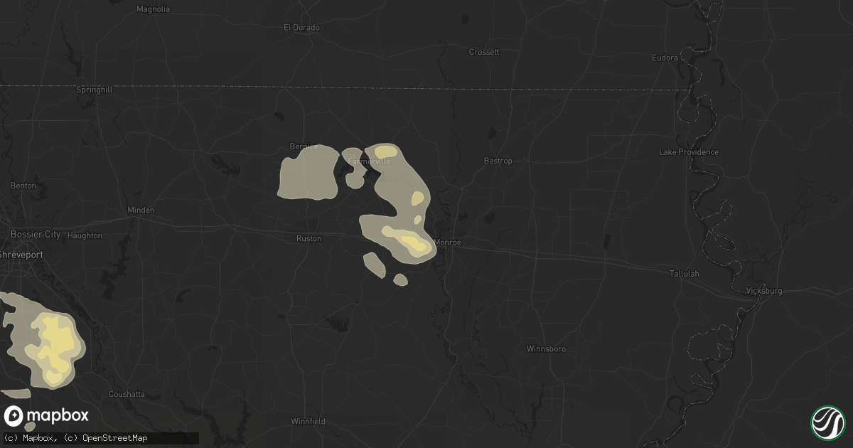 Hail map in West Monroe, LA on June 1, 2013