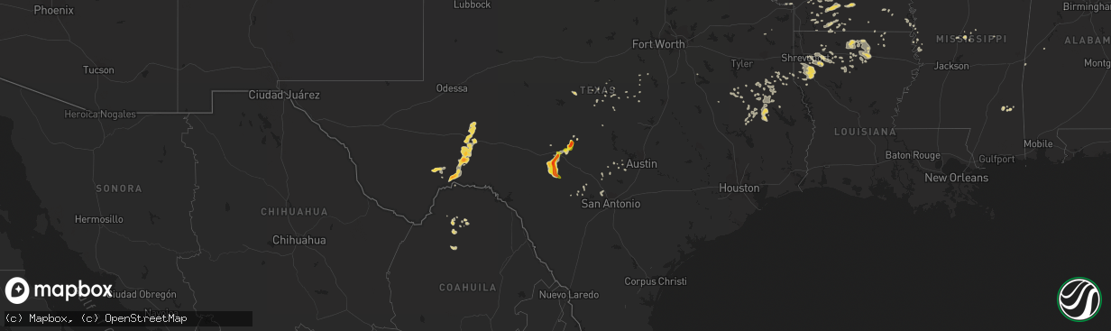 Hail map on June 1, 2013