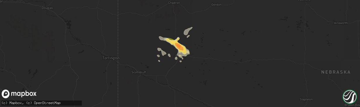 Hail map in Alliance, NE on June 1, 2014