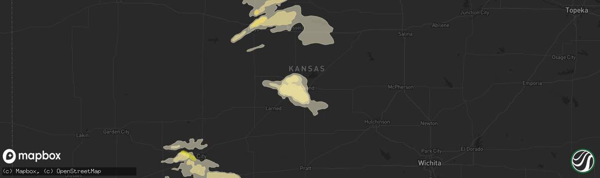 Hail map in Great Bend, KS on June 1, 2014