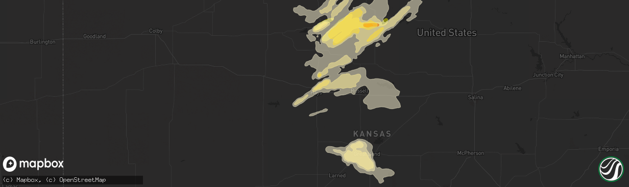 Hail map in Hays, KS on June 1, 2014