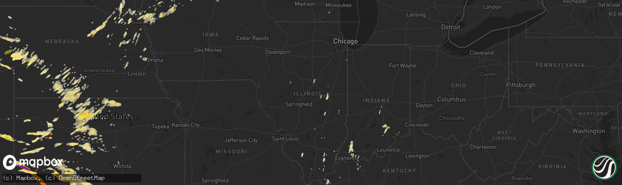 Hail map in Illinois on June 1, 2014