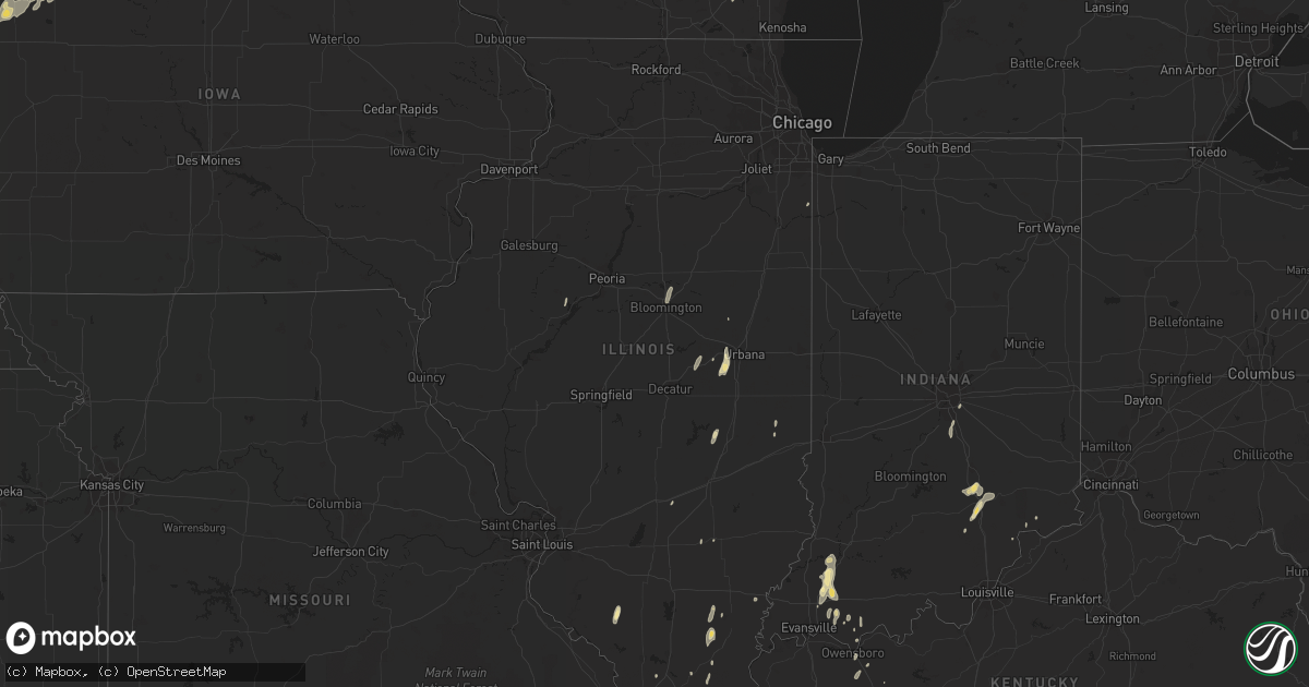 Hail map in Illinois on June 1, 2014