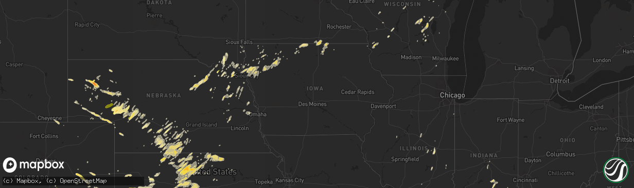 Hail map in Iowa on June 1, 2014