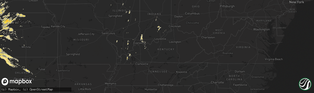 Hail map in Kentucky on June 1, 2014