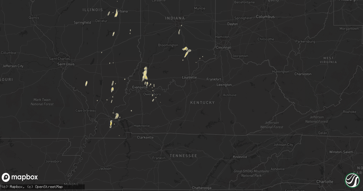 Hail map in Kentucky on June 1, 2014