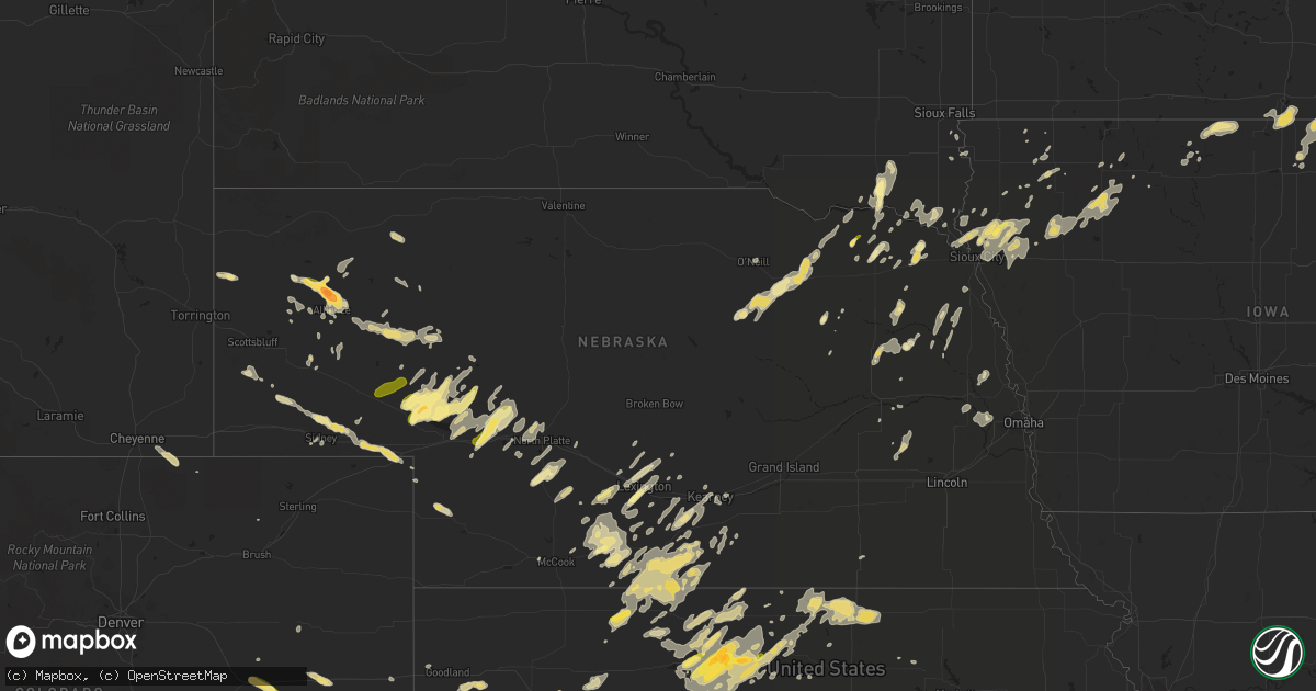 Hail map in Nebraska on June 1, 2014