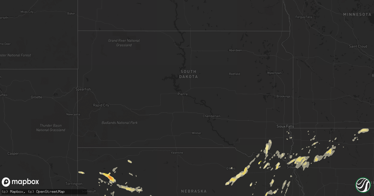 Hail map in South Dakota on June 1, 2014