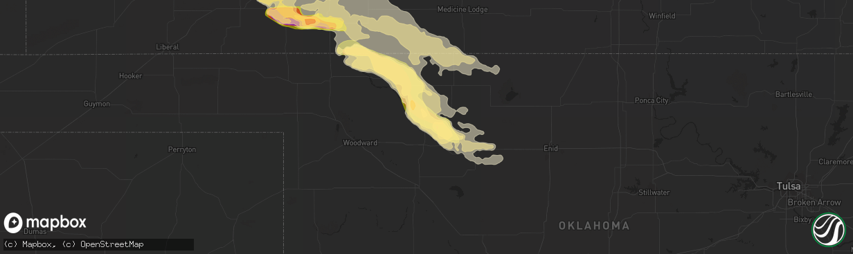 Hail map in Waynoka, OK on June 1, 2014