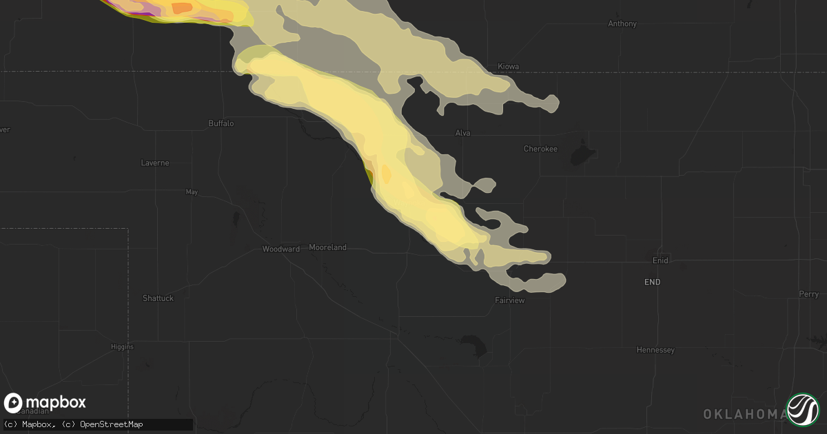 Hail map in Waynoka, OK on June 1, 2014