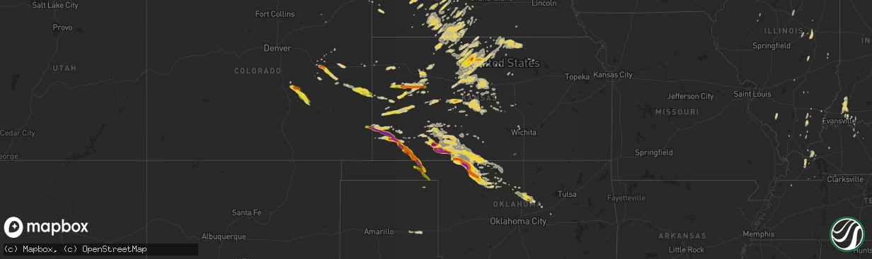 Hail map on June 1, 2014