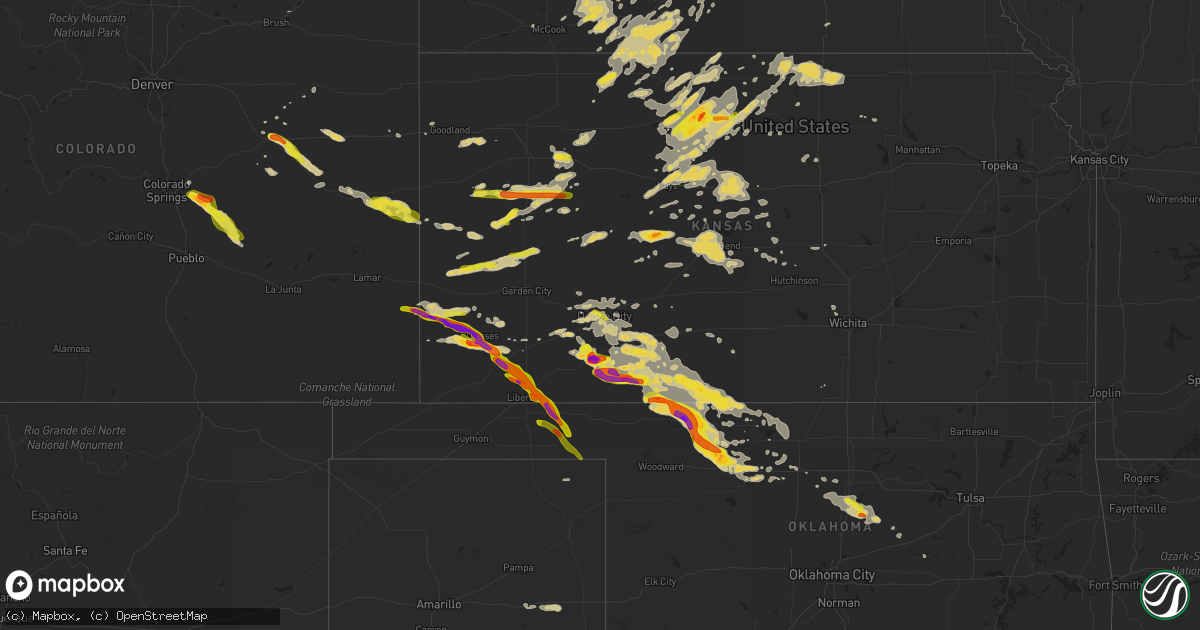 Hail map on June 1, 2014