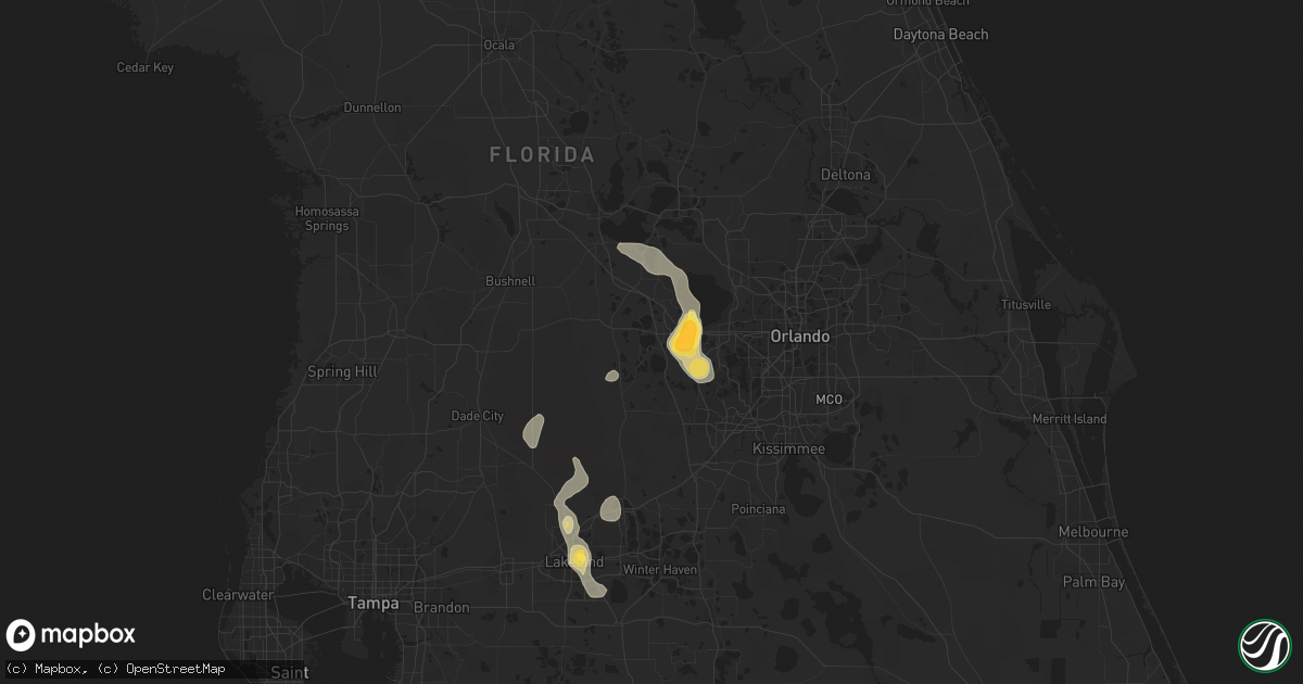Hail map in Clermont, FL on June 1, 2015