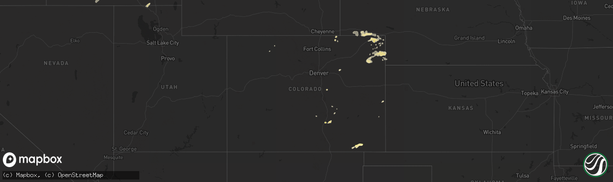 Hail map in Colorado on June 1, 2015