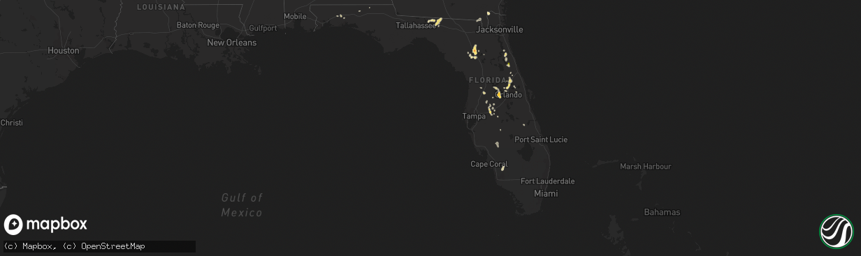 Hail map in Florida on June 1, 2015