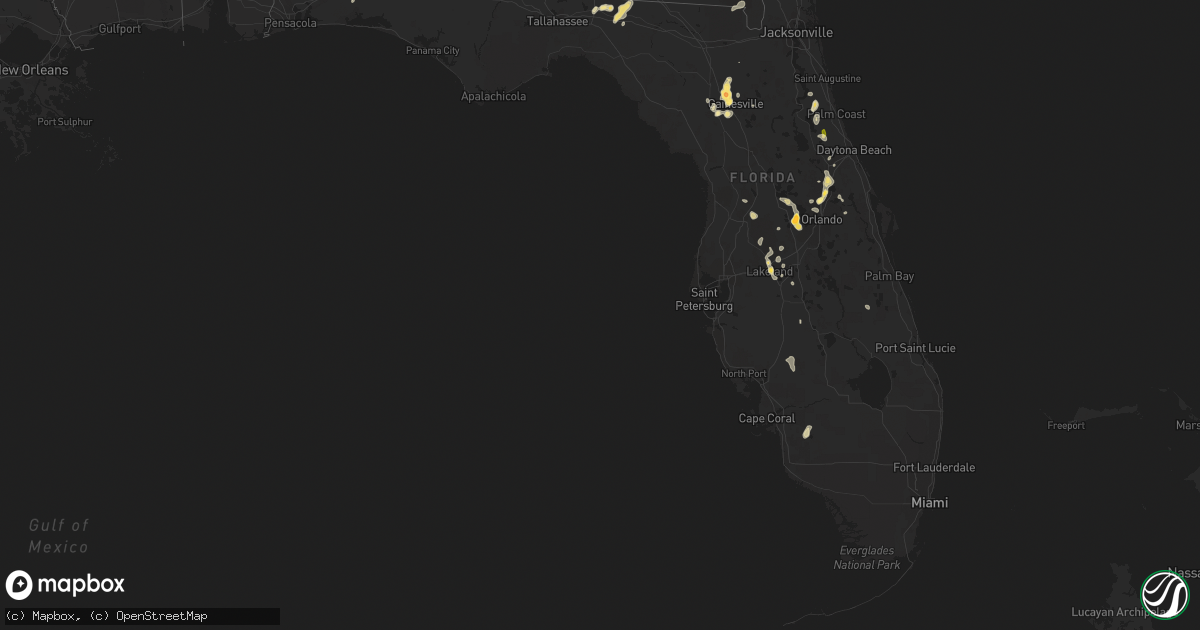 Hail map in Florida on June 1, 2015