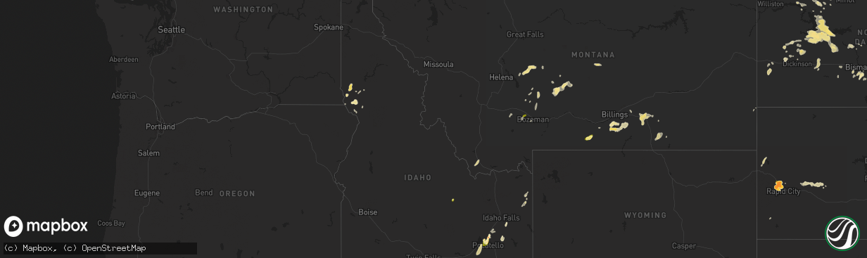 Hail map in Idaho on June 1, 2015