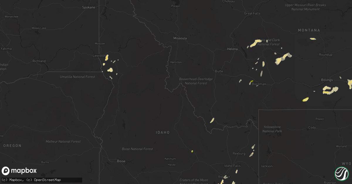 Hail map in Idaho on June 1, 2015