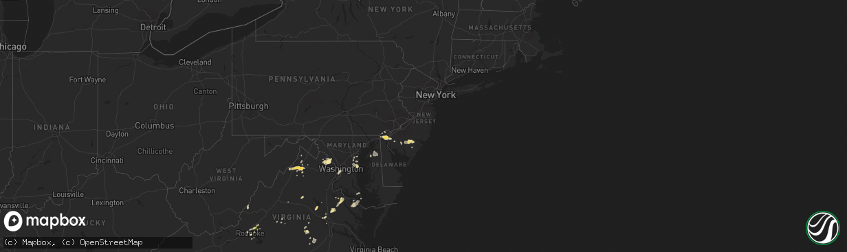 Hail map in New Jersey on June 1, 2015