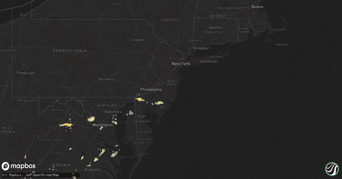 Hail map in New Jersey on June 1, 2015