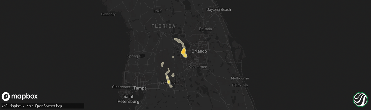 Hail map in Winter Garden, FL on June 1, 2015