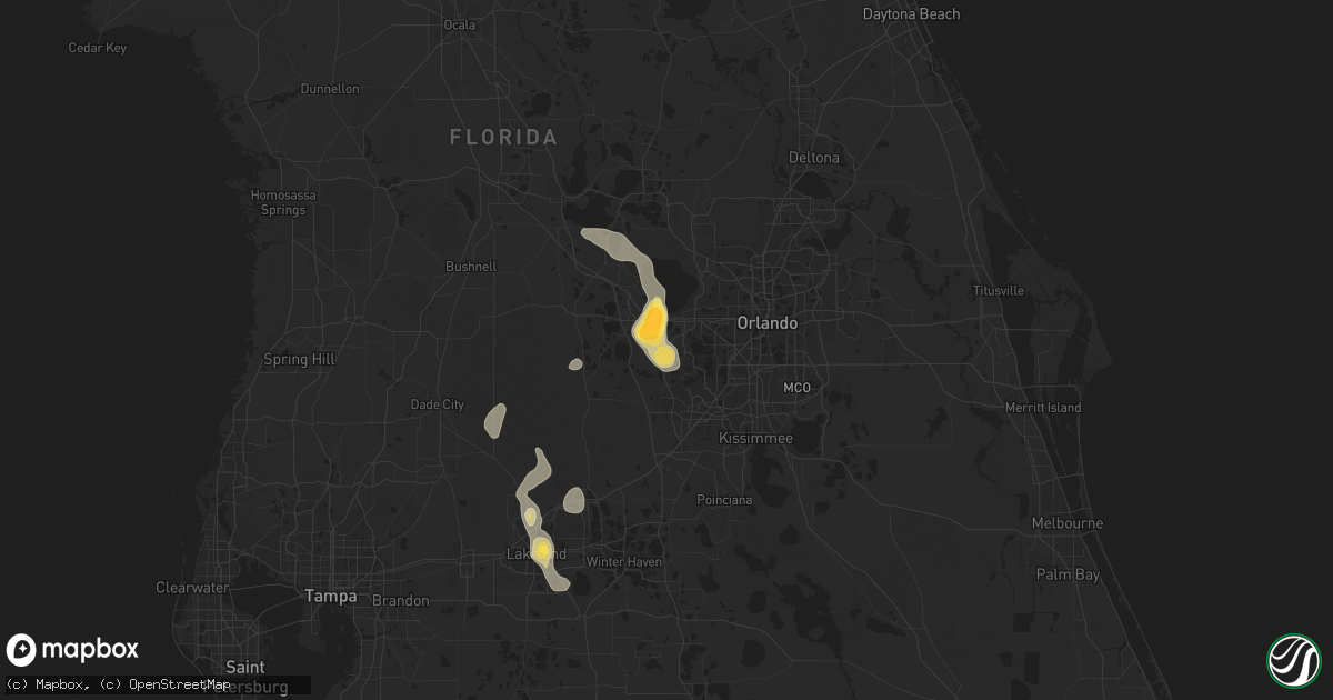 Hail map in Winter Garden, FL on June 1, 2015