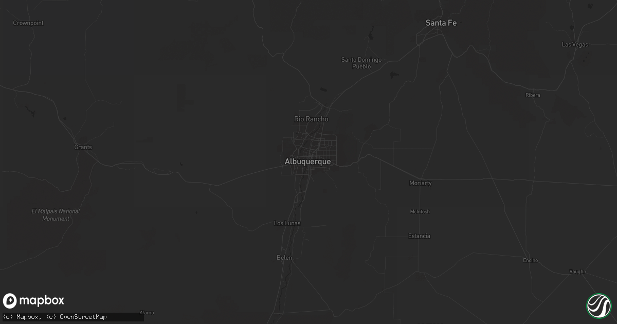Hail map in Albuquerque, NM on June 1, 2016