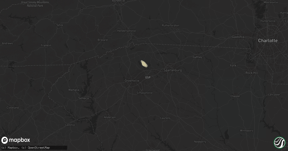 Hail map in Greer, SC on June 1, 2016
