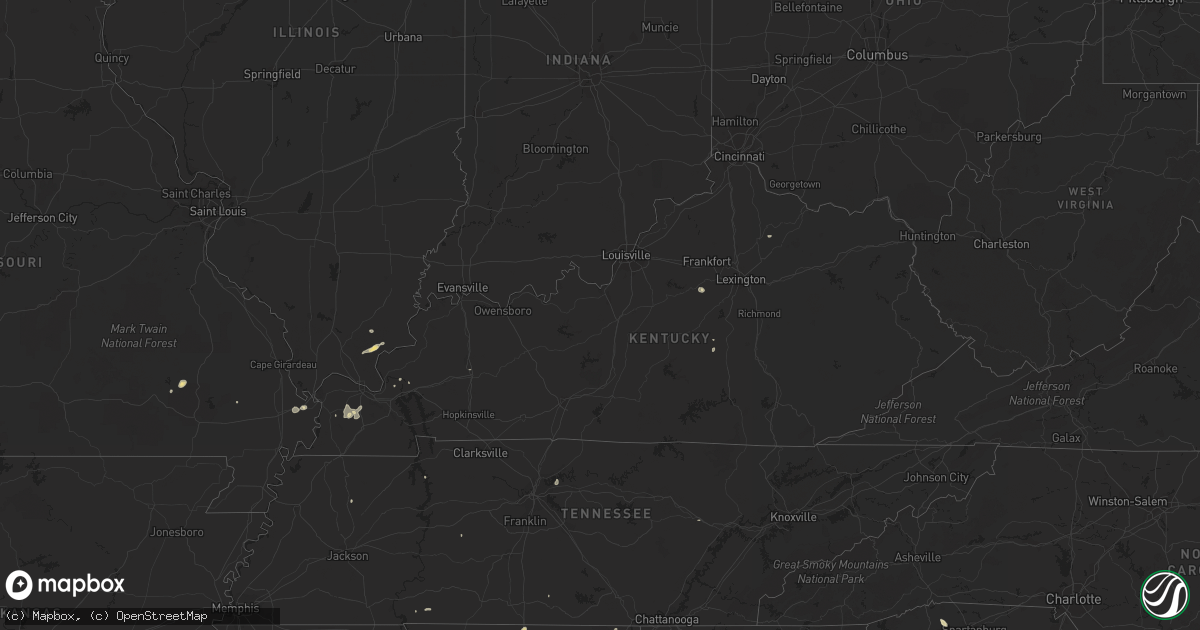 Hail map in Kentucky on June 1, 2016