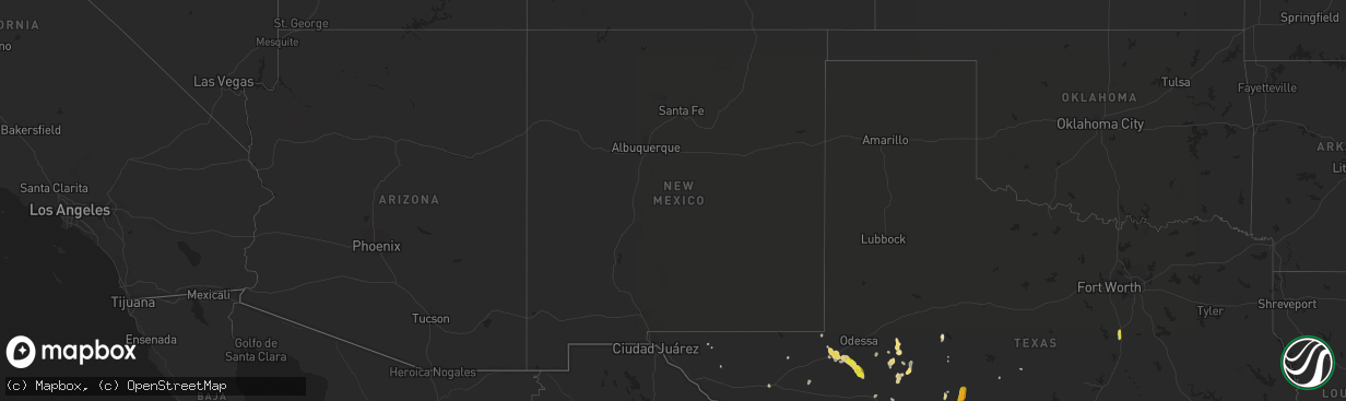 Hail map in New Mexico on June 1, 2016