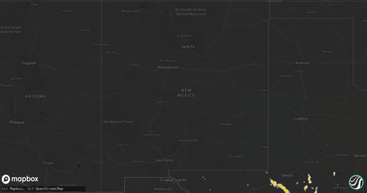 Hail map in New Mexico on June 1, 2016