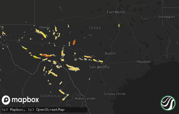 Hail map preview on 06-01-2016