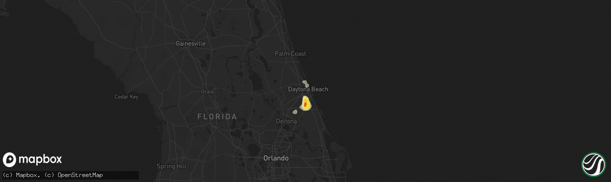 Hail map in Daytona Beach, FL on June 1, 2017