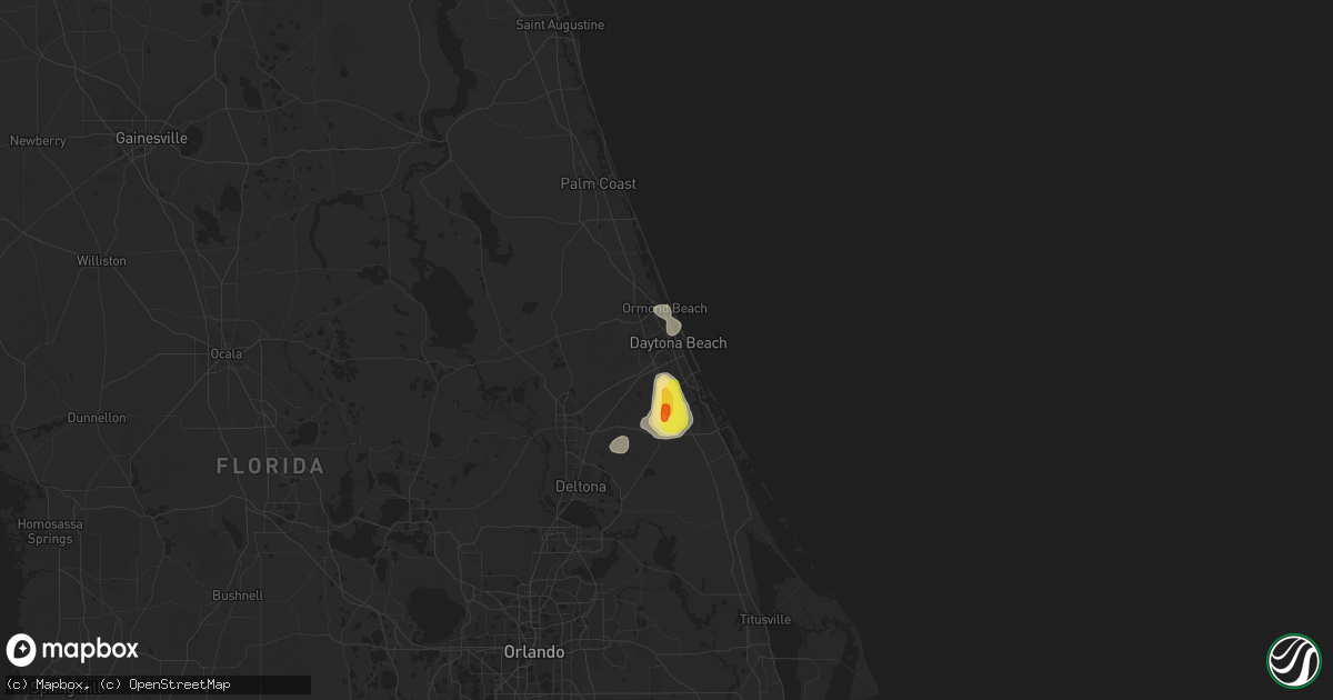 Hail map in Daytona Beach, FL on June 1, 2017